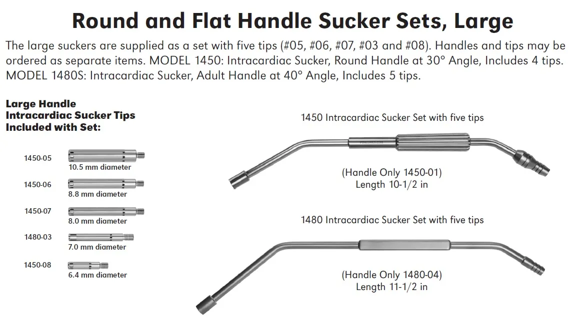 Pemco intracardiac sucker sets
