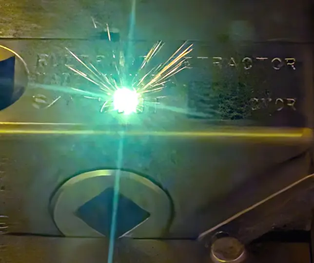 Laser engraving on a Rultract retractor component